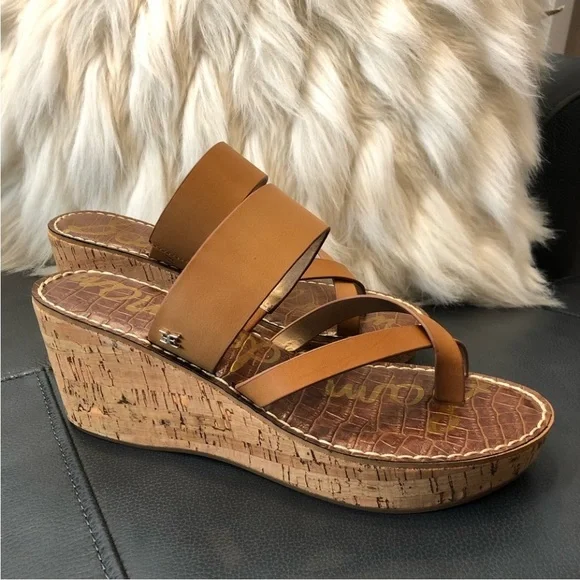 Sam Edelman Cork Platform Sandals - Picture 1 of 7
